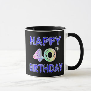 Caneca do aniversário de 40 anos com pia batismal