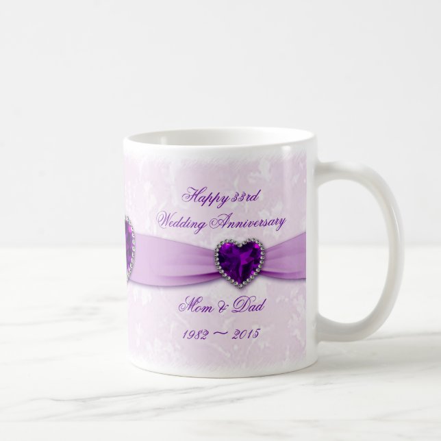 Caneca do aniversário de casamento do damasco 3á (Direita)