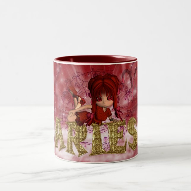 Caneca do aniversário do sinal da estrela do Aries (Centro)