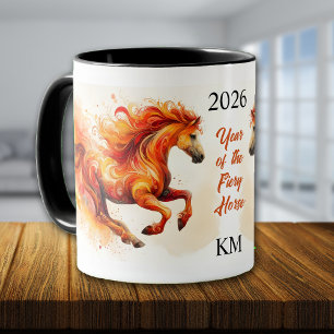 Caneca do Ano do Cavalo Fiery Chinês 2026 2