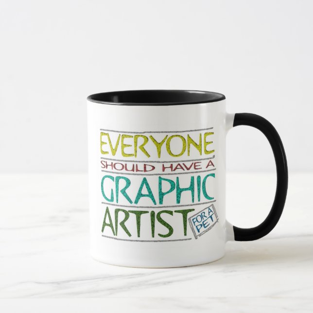 Caneca do artista gráfico do animal de estimação (Direita)