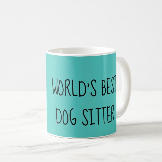 caneca do baby-sitter do cão dos mundos a melhor (Frente Esquerda)