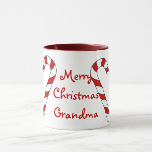 Caneca do bastão de doces da avó do Feliz Natal