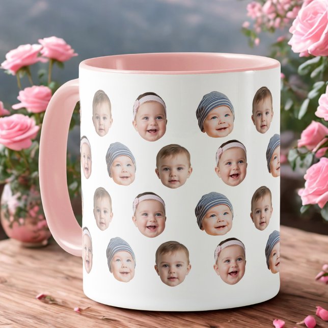 Caneca do Bebê Personalizada com 3 Fotos (Criador carregado)