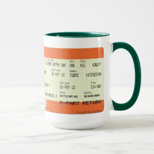 Caneca do bilhete de trem