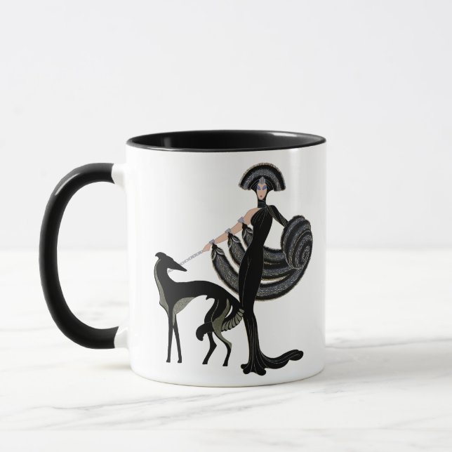 Caneca do Borzoi do art deco (Esquerda)