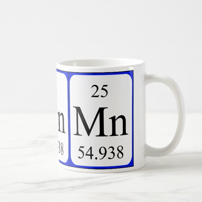 Caneca do branco do elemento 25 - manganês (Direita)