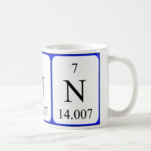 Caneca do branco do elemento 7 - nitrogênio (Direita)