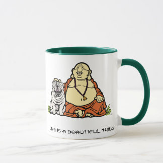 Caneca do buldogue de Buddha