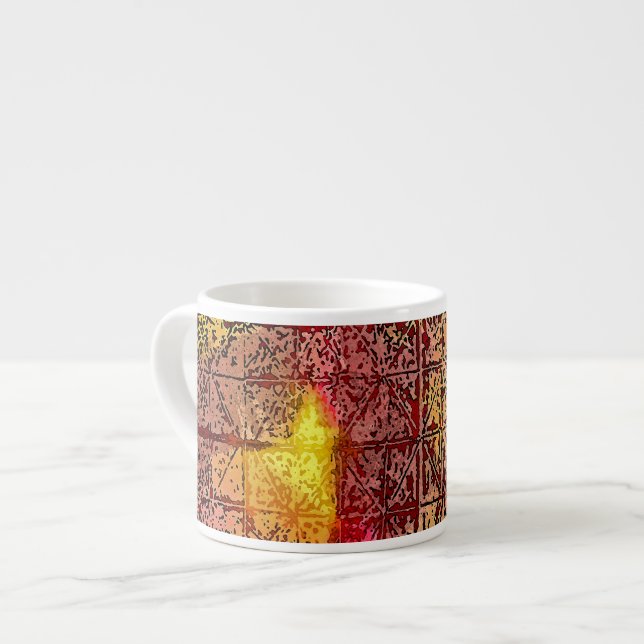 Caneca do café - arte colorida abstrata (Frente Esquerda)