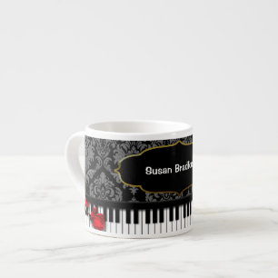 Caneca do café de PIANO/MUSIC com chaves do