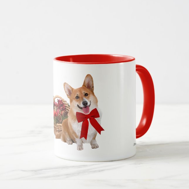 Caneca Do "caneca do Corgi Natal" (Frente Esquerda)
