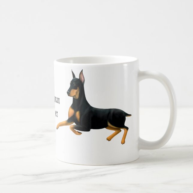 Caneca do cão de Pincher do Doberman (Direita)