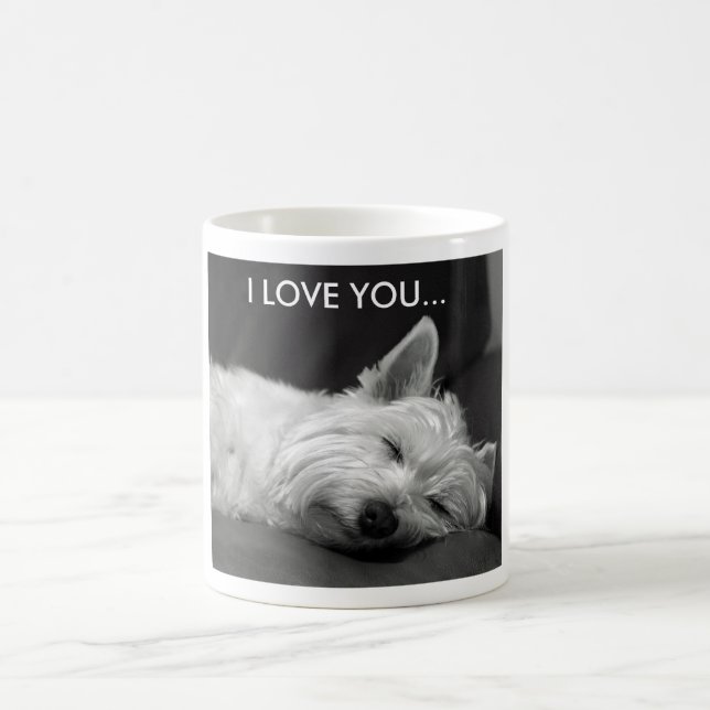 Caneca do cão de Westie - EU TE AMO… (Centro)