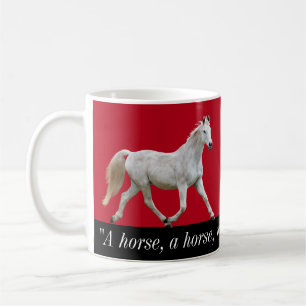 Caneca do cavalo branco com dizer