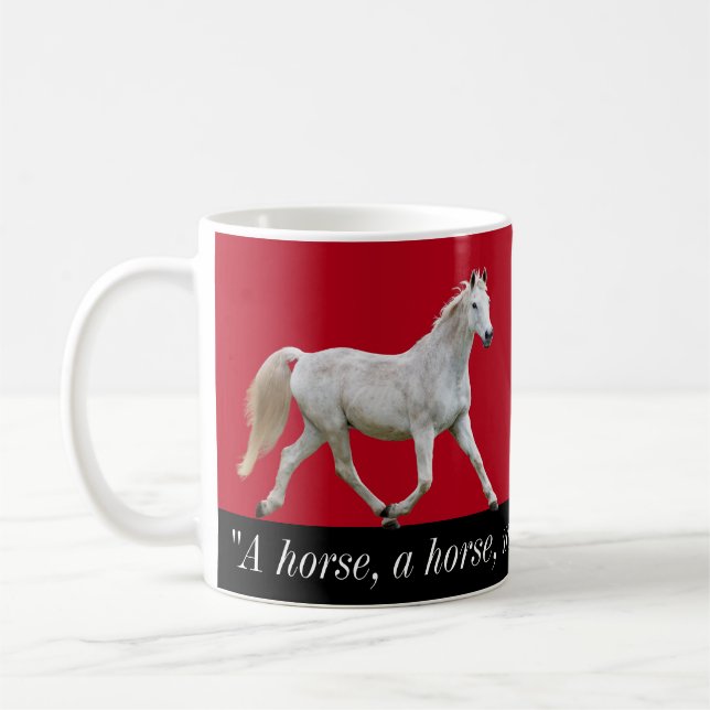 Caneca do cavalo branco com dizer (Esquerda)