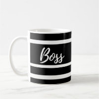 Caneca do chefe, listras preto e branco