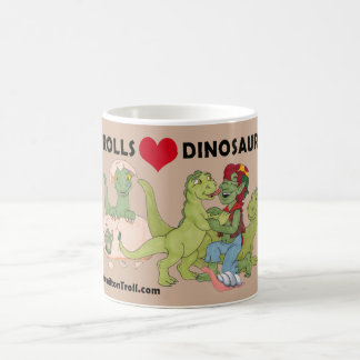 Caneca do chocolate quente dos dinossauros do amor