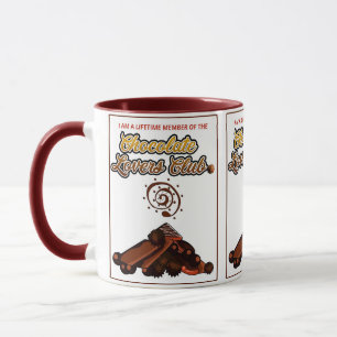 Caneca do clube dos amantes do chocolate (desenhos