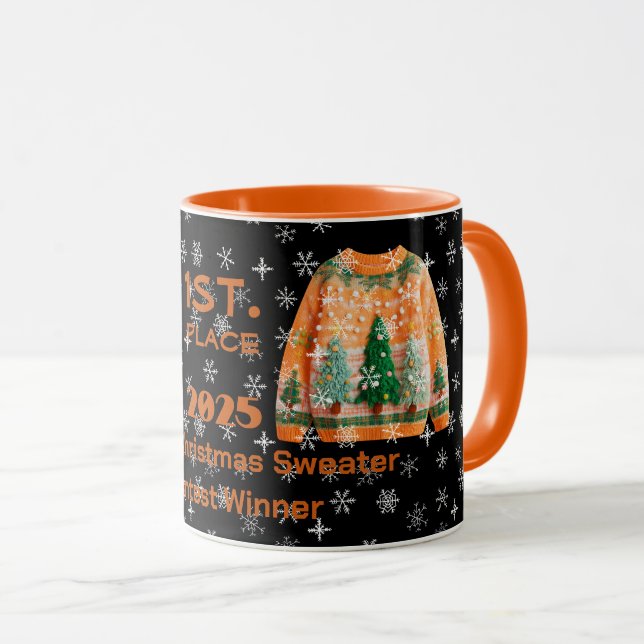 Caneca do Concurso de Suéter de Natal Brega Venced (Frente Esquerda)