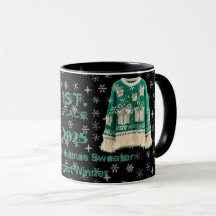 Caneca do Concurso de Suéter de Natal Brega Venced