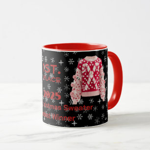 Caneca do Concurso de Suéter de Natal Brega Venced