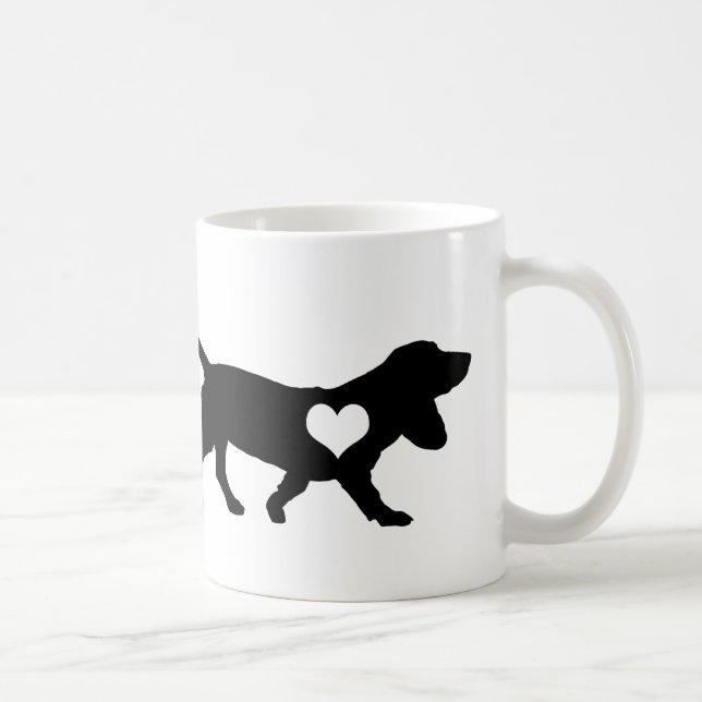 Caneca do coração de Basset Hound (Direita)