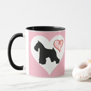 Caneca do coração do Schnauzer e de café das pa