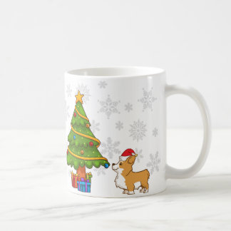 Caneca do Corgi da árvore de Natal