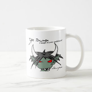 Caneca do demónio do erro tipográfico: Corretor