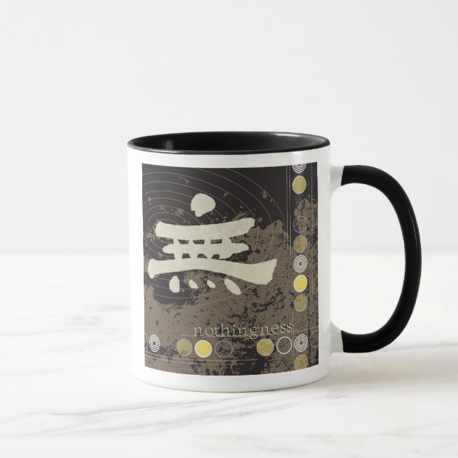 Caneca do design de nada do Kanji "MU" grande (Direita)