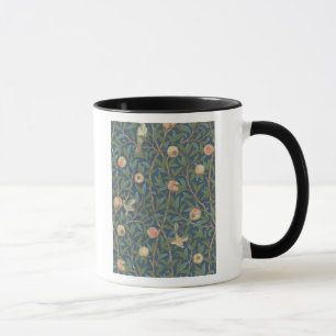 Caneca Do "design do papel de parede pássaro e da romã"