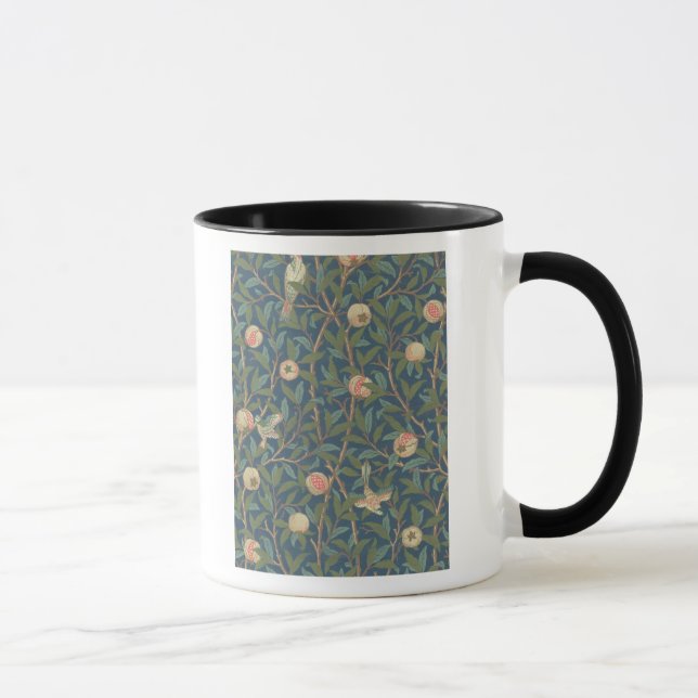 Caneca Do "design do papel de parede pássaro e da romã", (Direita)
