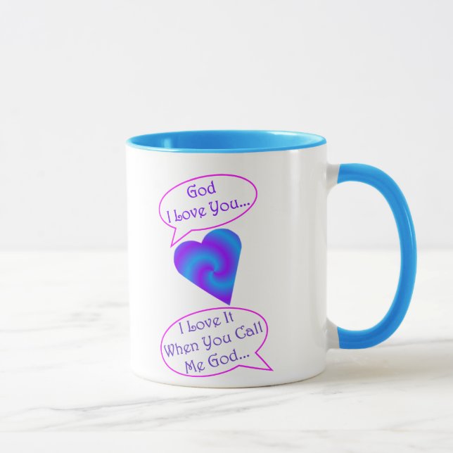 caneca do deus de 15 onças, guarnição azul (Direita)
