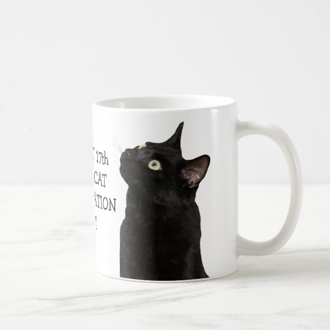 Caneca do dia da apreciação do gato preto (Direita)