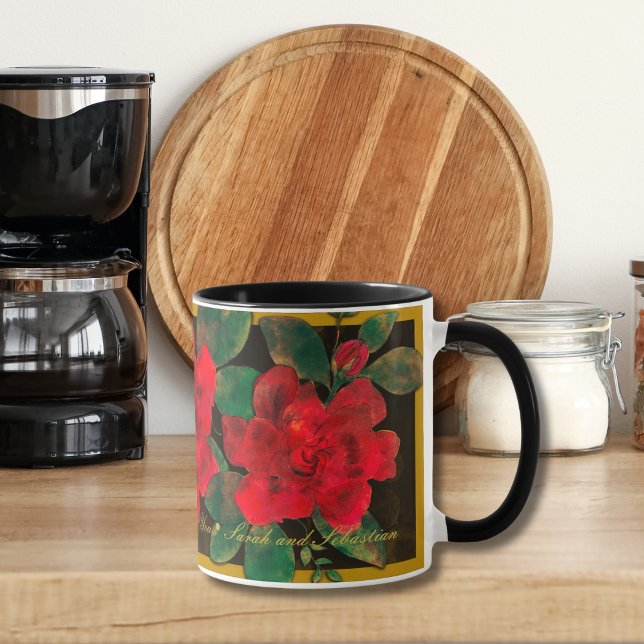 Caneca do Dia das Mães com Floral Vermelho Persona (Criador carregado)
