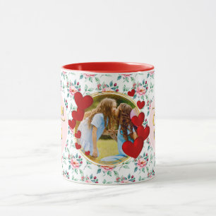 Caneca do Dia das Mães com Foto Floral para a Melh