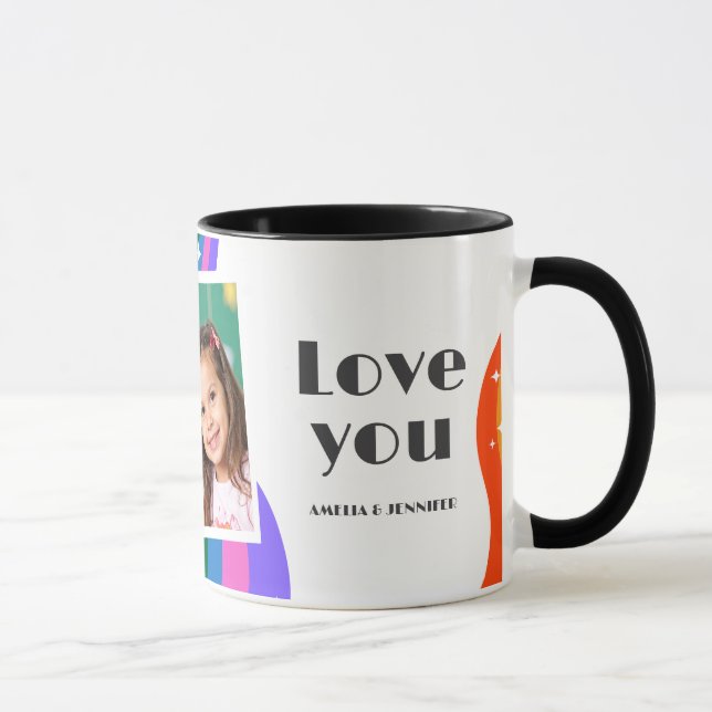 Caneca do Dia das Mães Groovy Mama com Foto Person (Direita)