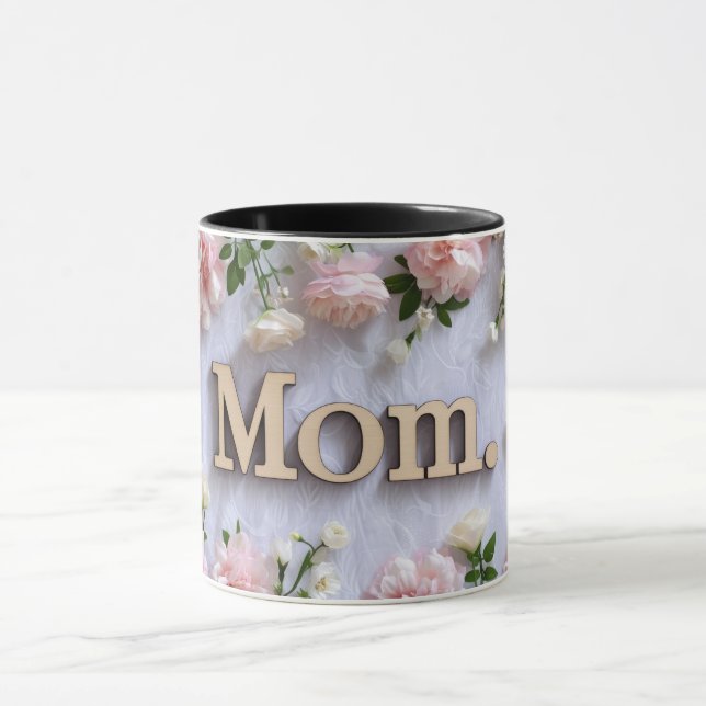 Caneca do Dia das Mães para Mamãe, Amo Mamãe, Melh (Centro)