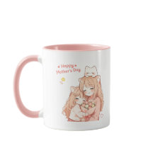 Caneca do Dia das Mães – Presente de Gato Fofo e F