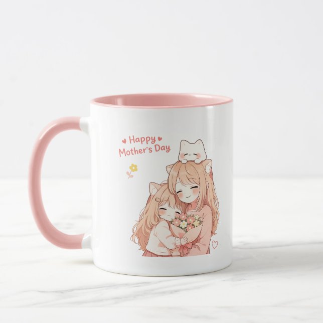 Caneca do Dia das Mães – Presente de Gato Fofo e F (Esquerda)