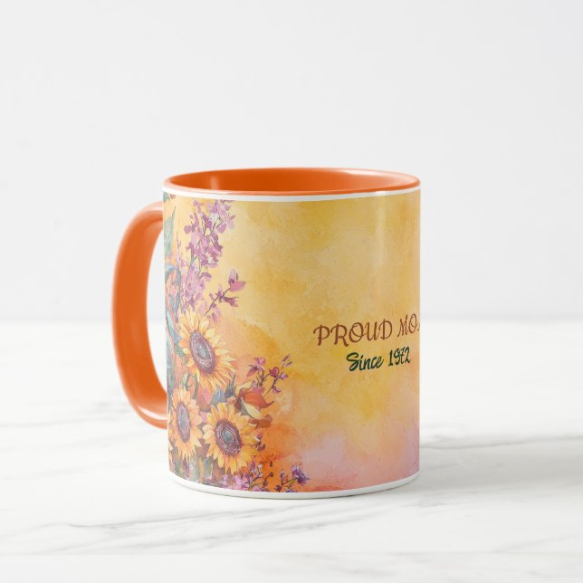 Caneca do Dia das Mães Texto "MÃE" "Desde 1972" (Frente Esquerda)