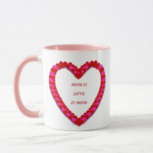 Caneca do Dia das Mães Vermelha & Rosa Fofa