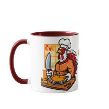 Caneca do Dia de Ação de Graças do peru do chef da