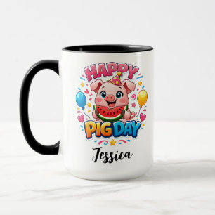 Caneca do Dia do Porco Fofo – Amante de Porco Ador
