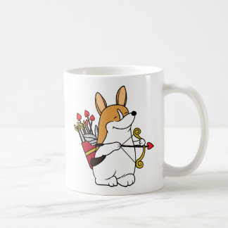 Caneca do dia dos namorados do Cupido do Corgi