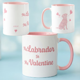 Caneca do Dia dos Namorados do Labrador Rosa Paste