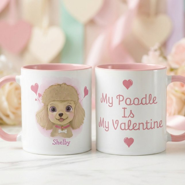 Caneca do Dia dos Namorados do Poodle | Presente P (Criador carregado)