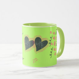 Caneca do Dia dos Namorados Sweet Hearts & Sunflow