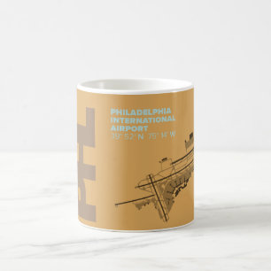Caneca do diagrama do aeroporto de Philadelphfia